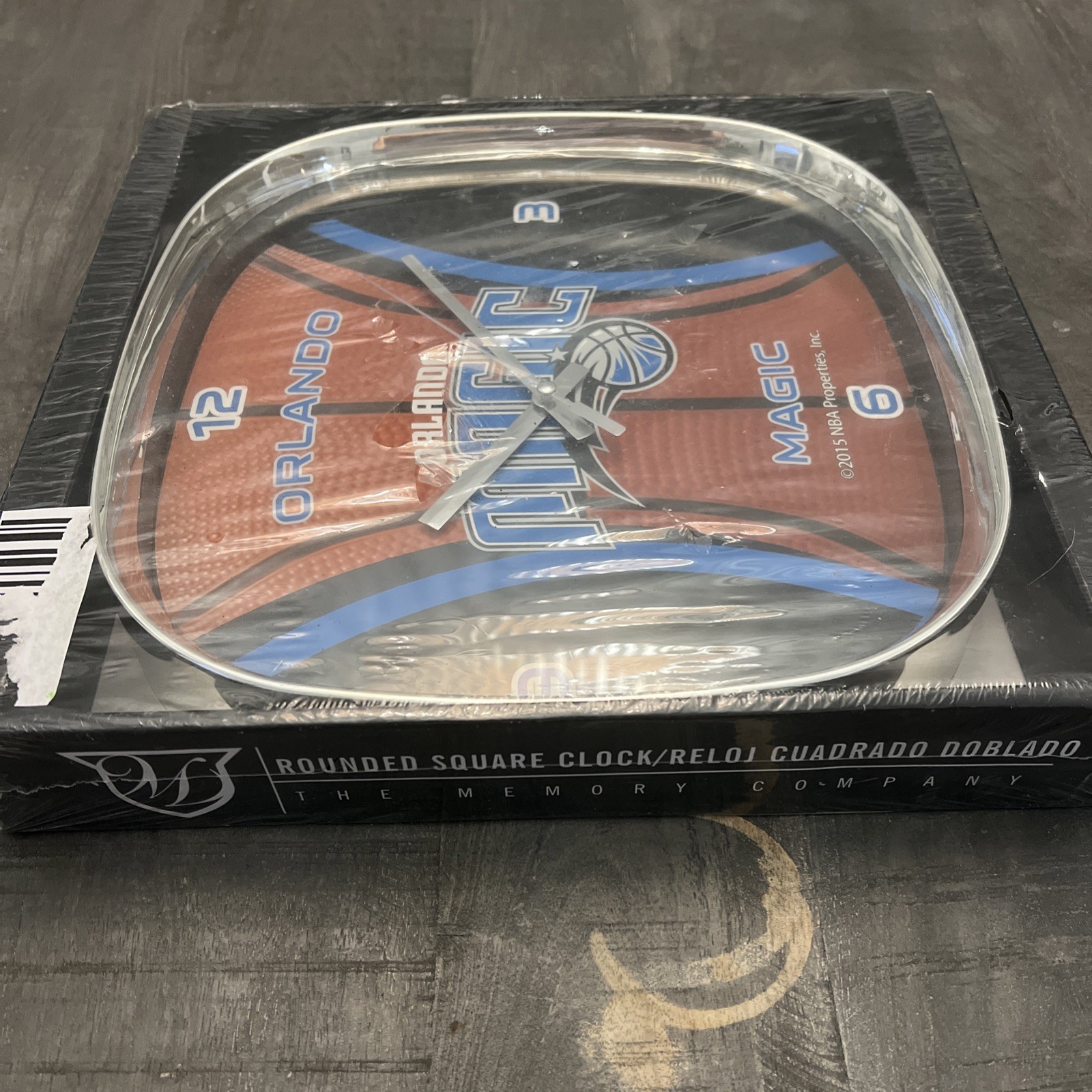 Orlando Magic Wall Clock 2015 NBA Properties 12″ Square Rounded Chrome Fan Cave
