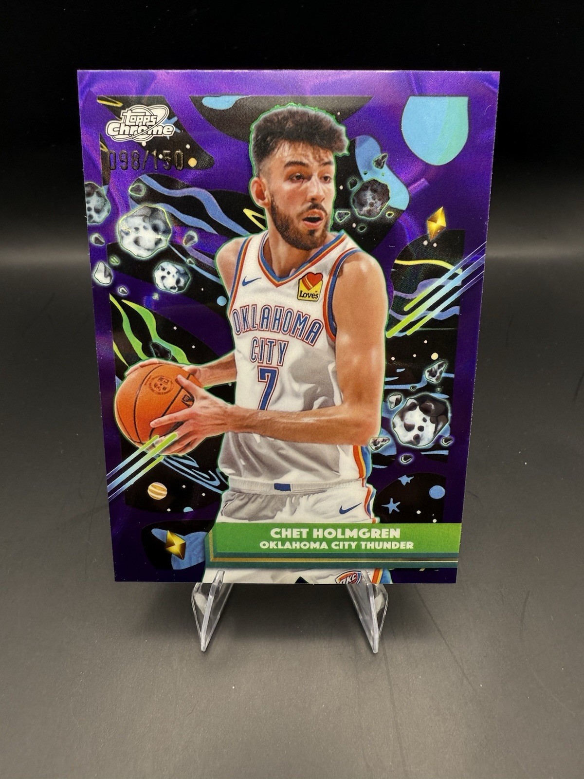 Chet Holmgren 2025-26 Topps Chrome Cosmic Purple Refractor #126 /150 Thunder
