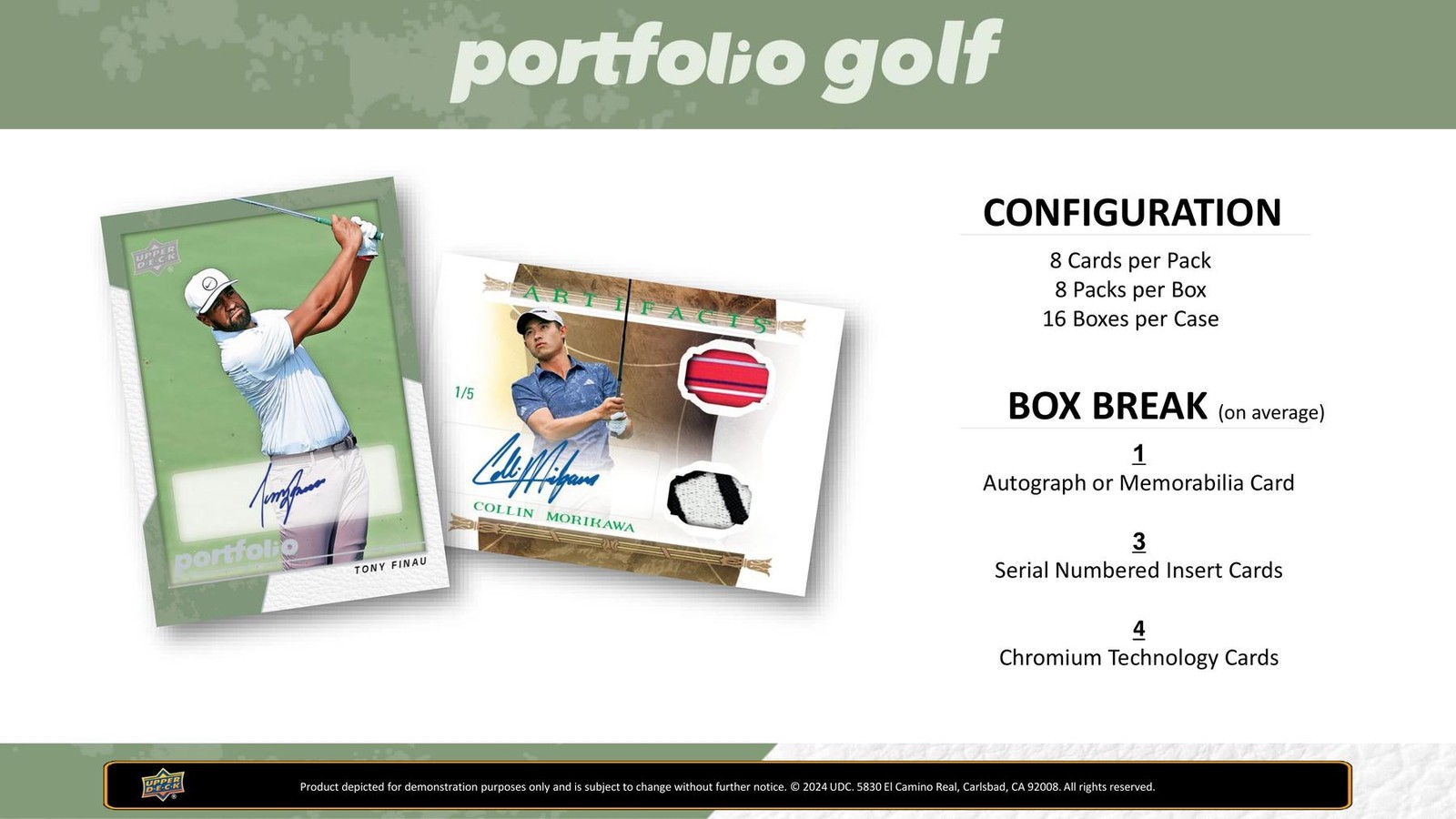 2024 UPPER DECK PORTFOLIO GOLF HOBBY 16-BOX CASE
