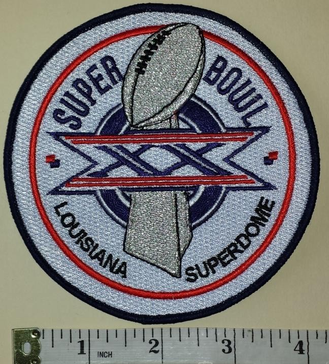 SUPER BOWL 20 XX CHICAGO BEARS vs NEW ENGLAND PATRIOTS NFL FOOTBALL EMBLEM PATCH