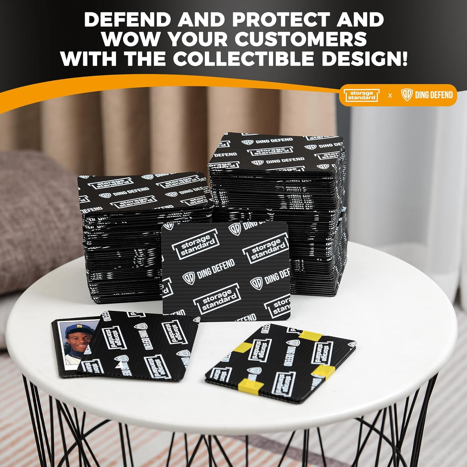 Ding Defend 110-Pack Trading Card Protector Shipping – 3.5 X 4.5 Inch Black