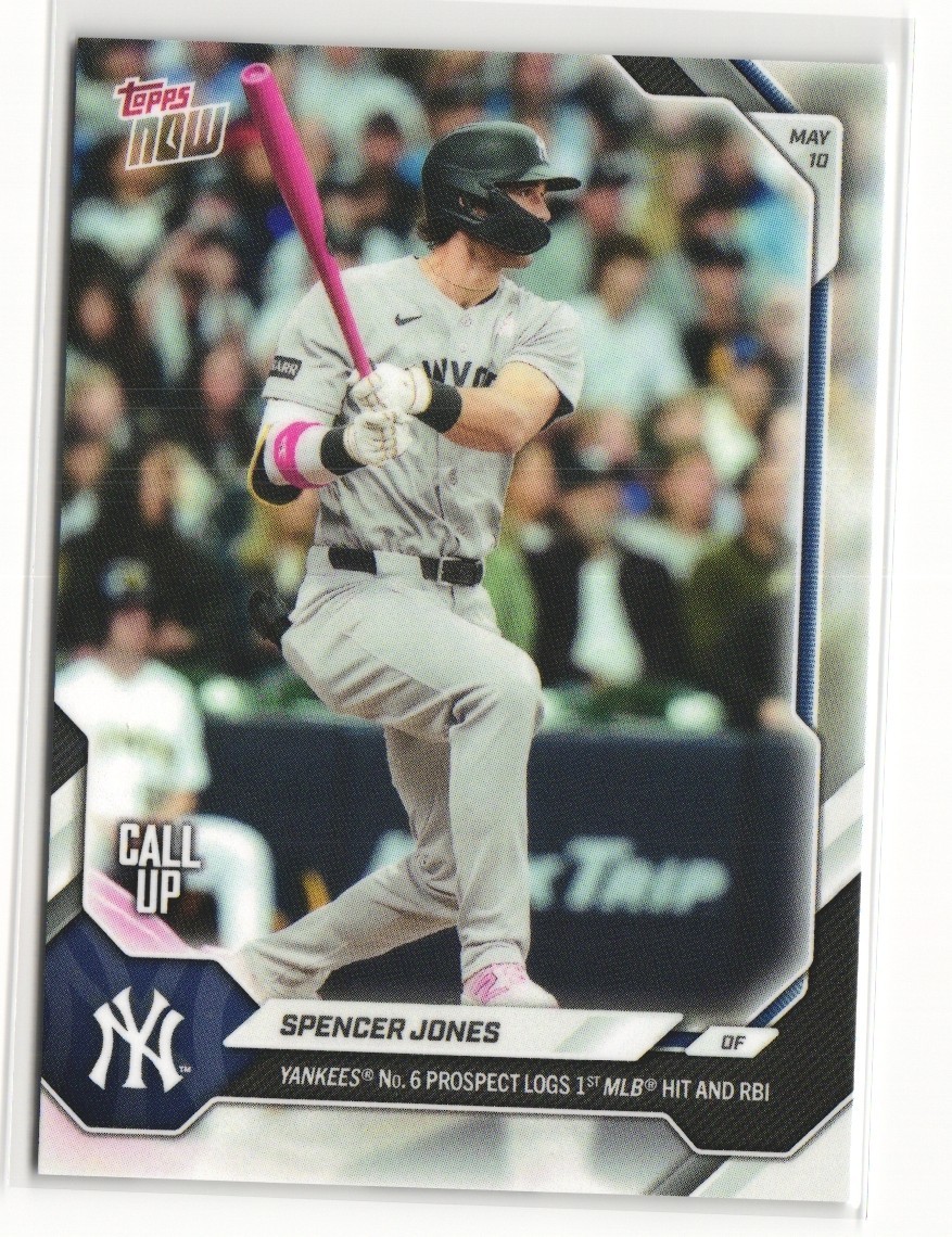 2026 Topps Now Spencer Jones #186 Call Up New York Yankees 1st Hit and RBI