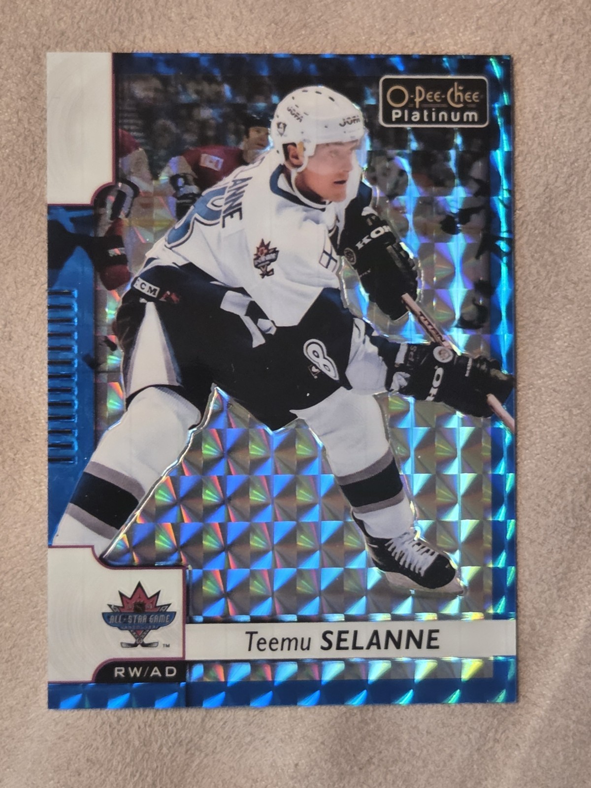 2017-18 O-Pee-Chee Platinum Teemu Selanne Royal Blue Cubes #/99