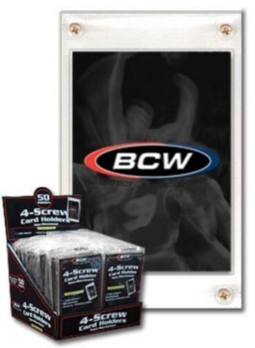 Lot / 10 BCW 4 Screw Recessed Baseball Trading Card Holders screwdown protectors