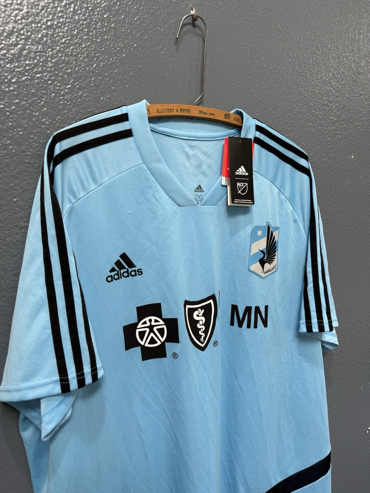 Brand New 2018 Adidas Minnesota United Soccer Blue Jersey Size 2XL Mens