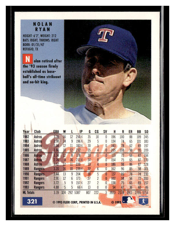 1994 Fleer #321 Nolan Ryan