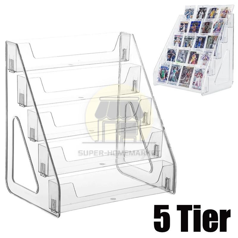 Card Display Stand 5-Tier Acrylic Organizer Clear Graded Card Shelf for Desk US