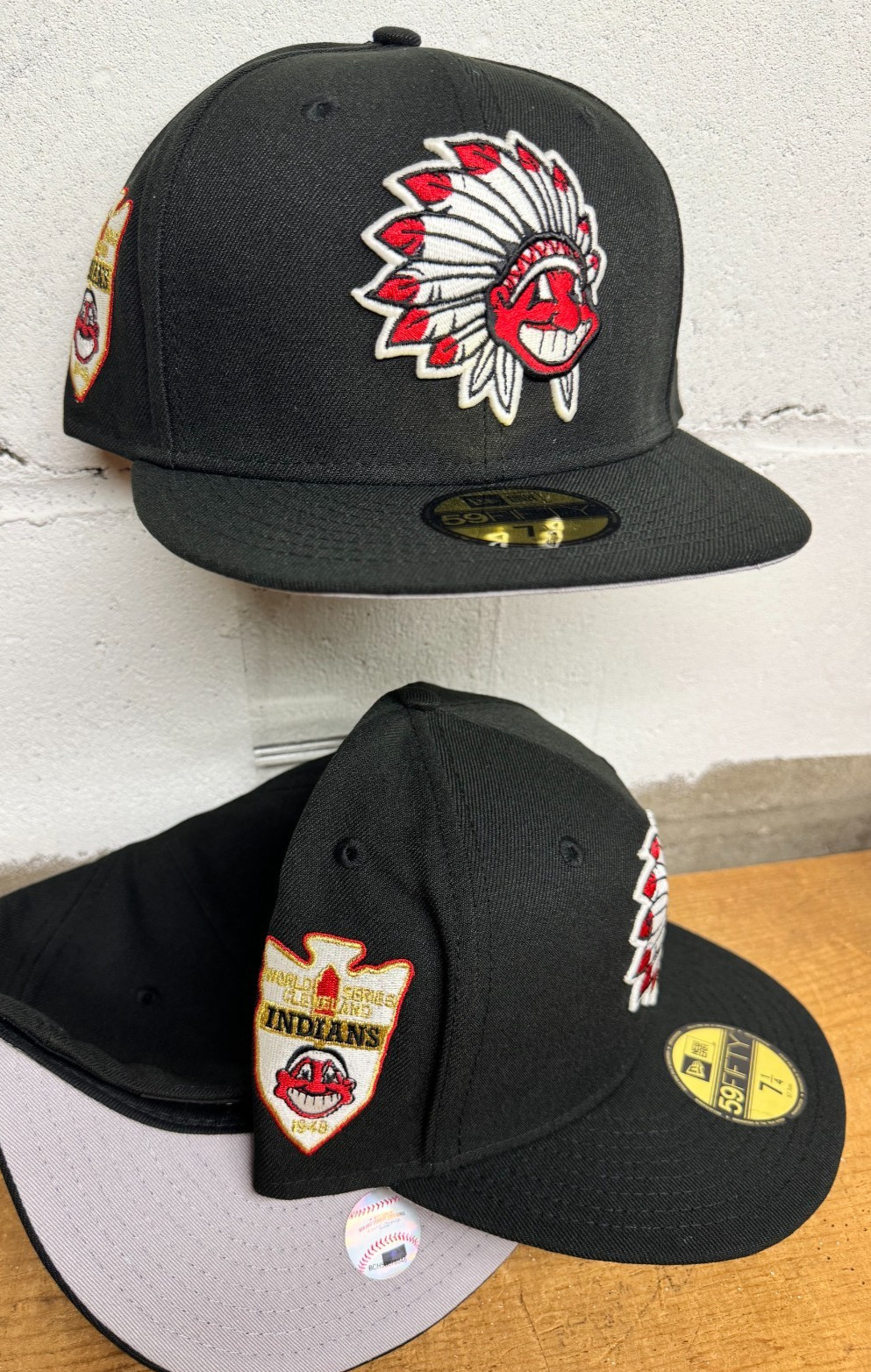 Cleveland Indians Wahoo Feather Headdress New Era Black Fitted 59Fifty Authentic
