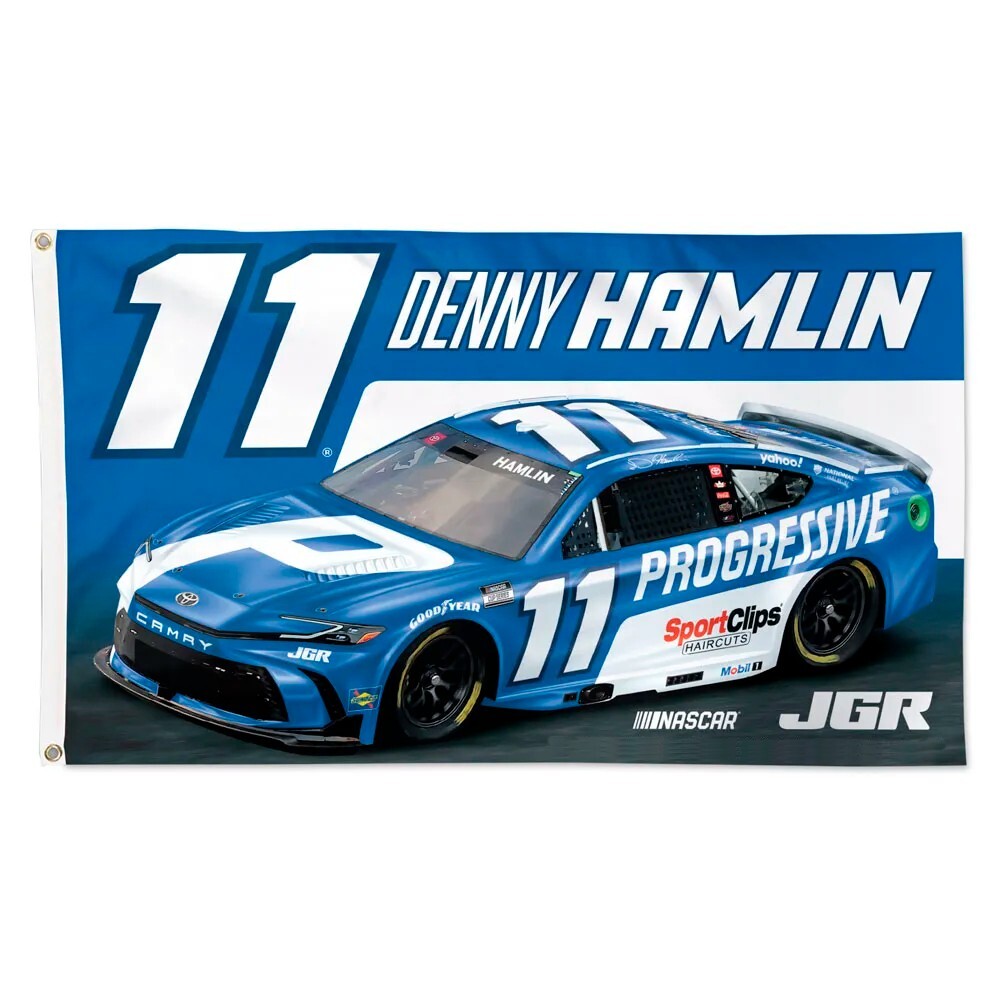 Denny Hamlin #11 Progressive Nascar Car Racing 3×5 FT Flag Wall Decore Banner