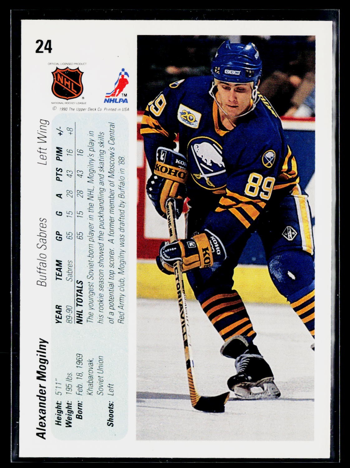 Alexander Mogilny 1990-91 Upper Deck French #24 Buffalo Sabres Rookie