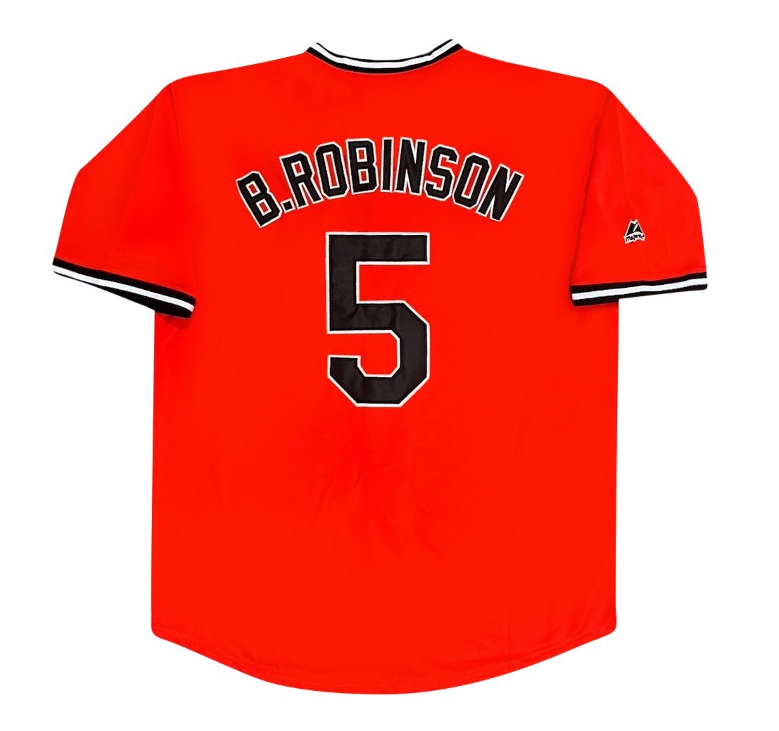 Brooks Robinson Baltimore Orioles 1983 Cooperstown Orange Jersey Mens Large