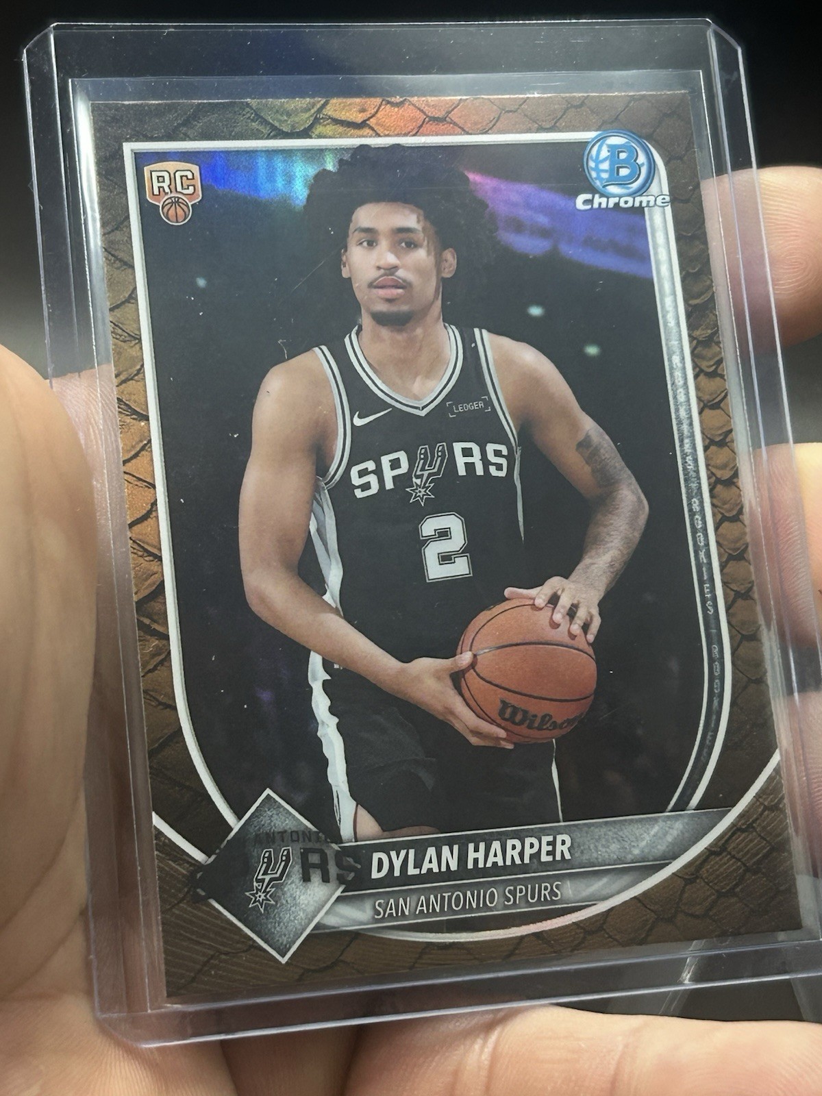 Bowman Chrome Reptillian Refractor #BCV-2 Dylan Harper Near Mint