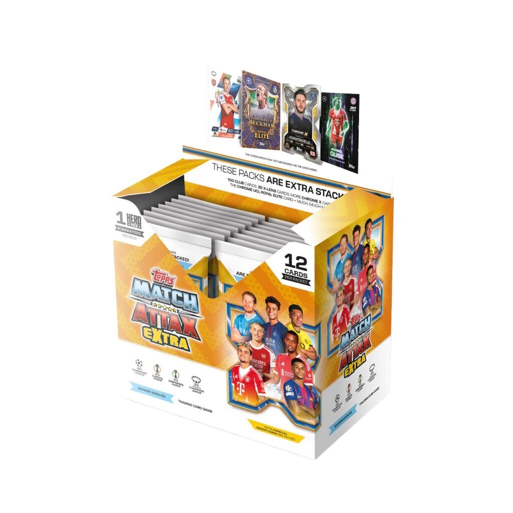 2025-26 Topps UEFA Champions League Match Attax Extra 32 Pack Box (384 Cards)