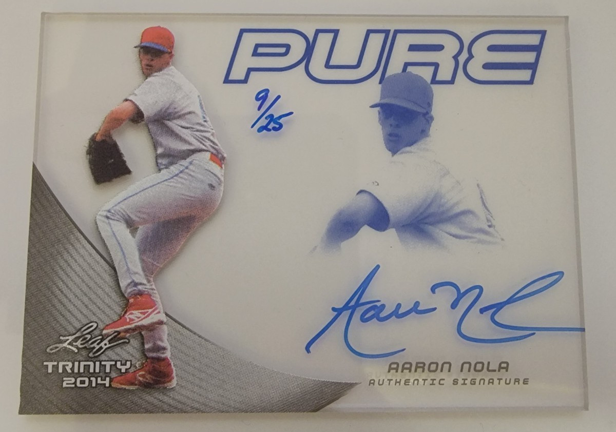 2014 LEAF TRINITY PURE AUTOGRAPH #P-AN1 AARON NOLA RC AUTO 09/25