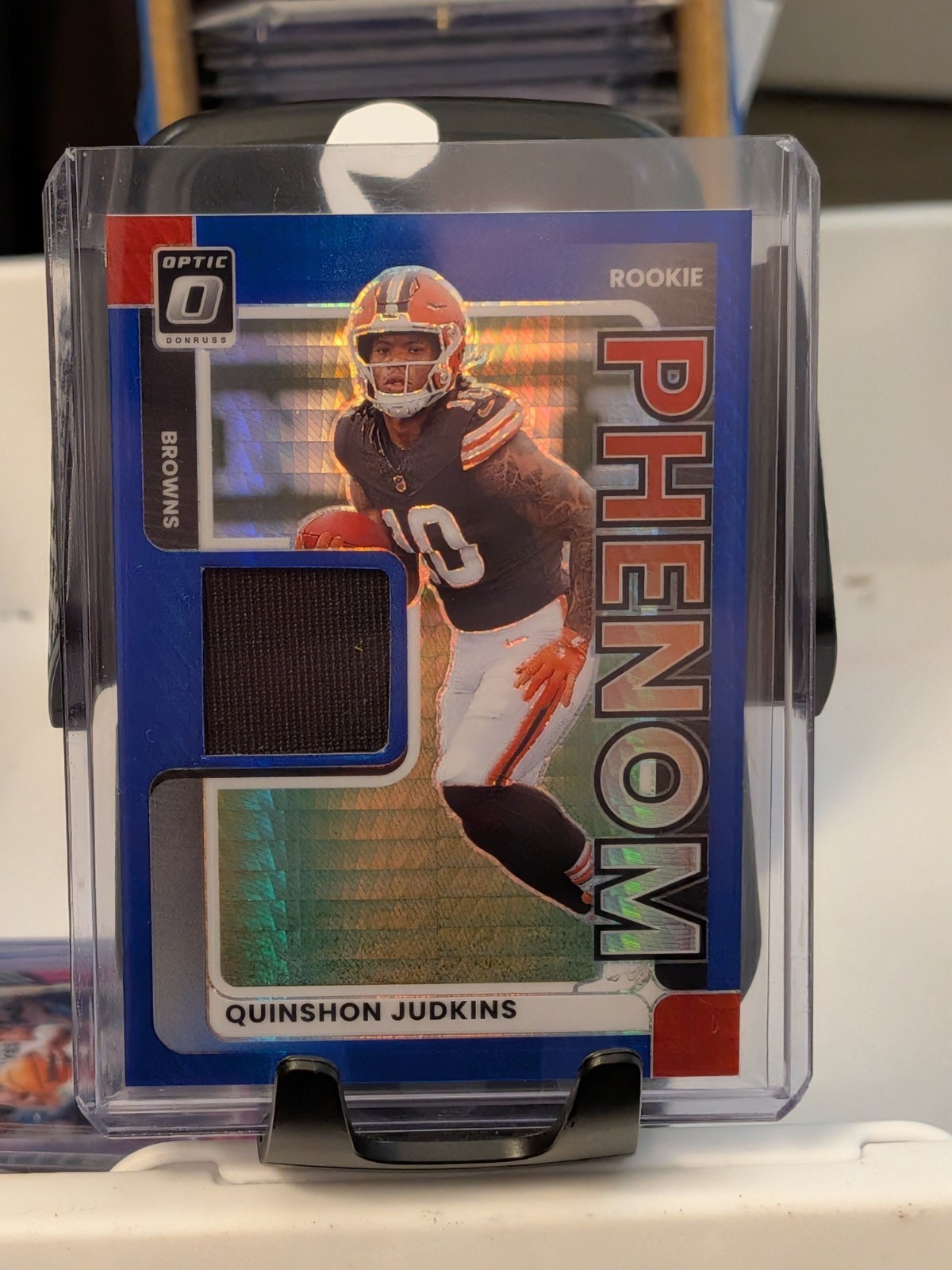 2025 Panini Donruss Optic – Rookie Phenoms Quinshon Judkins Blue Hyper G018