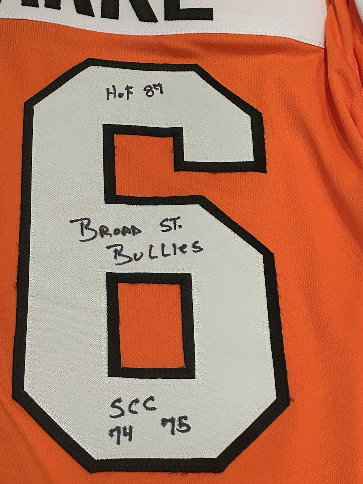 Bob Bobby Clarke Signed STAT Jersey JSA COA Philadelphia Flyers (3) Inscriptions