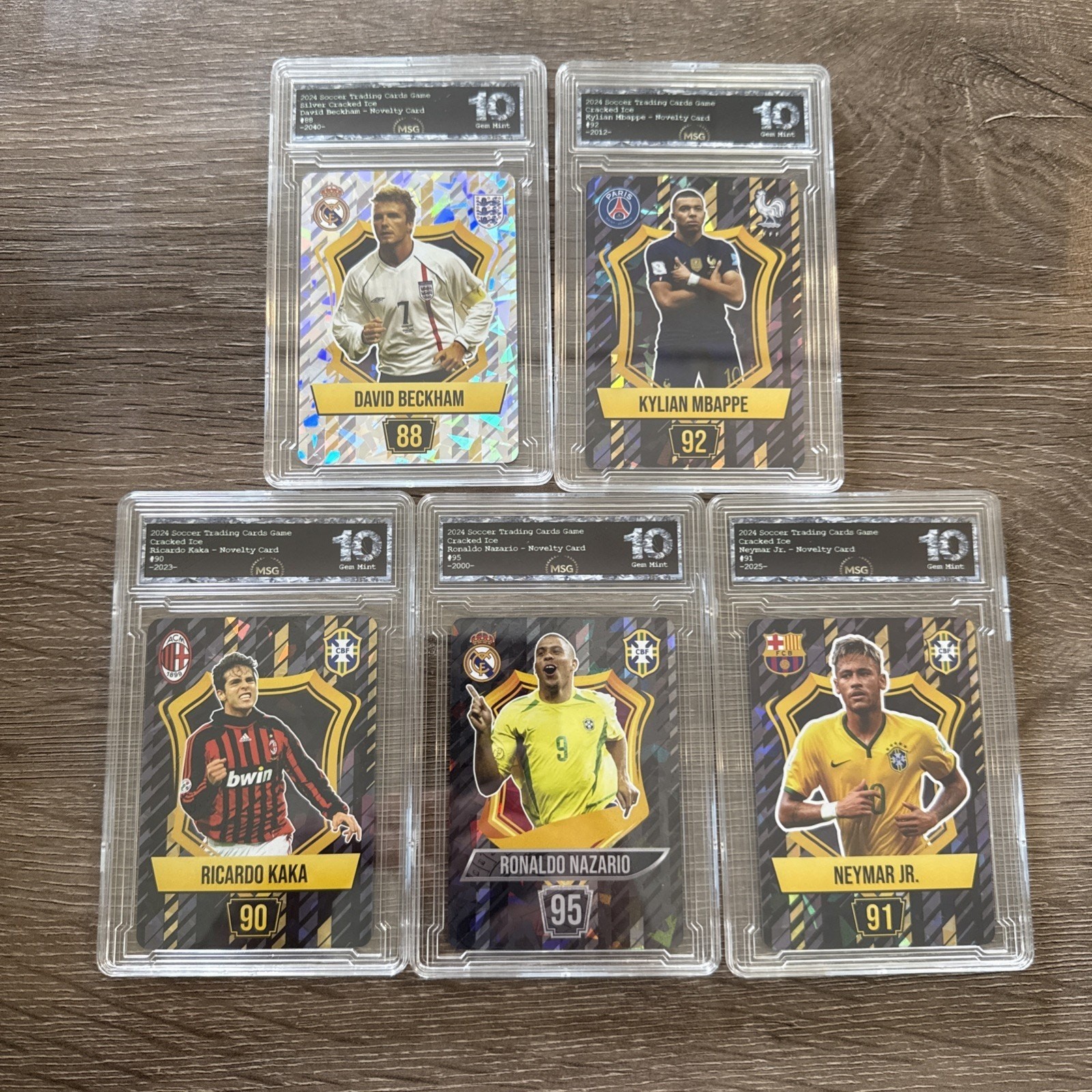 Ronaldo Nazario, Ricardo Kaka, David Beckham, Mbappe & Neymar Jr. Graded 10