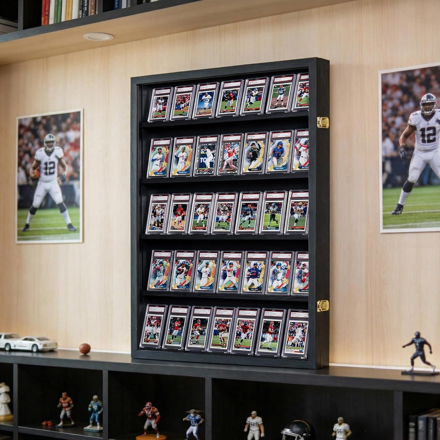 35 Baseball Card Display Case – Graded Sports Card Frame with 98% UV Protection,