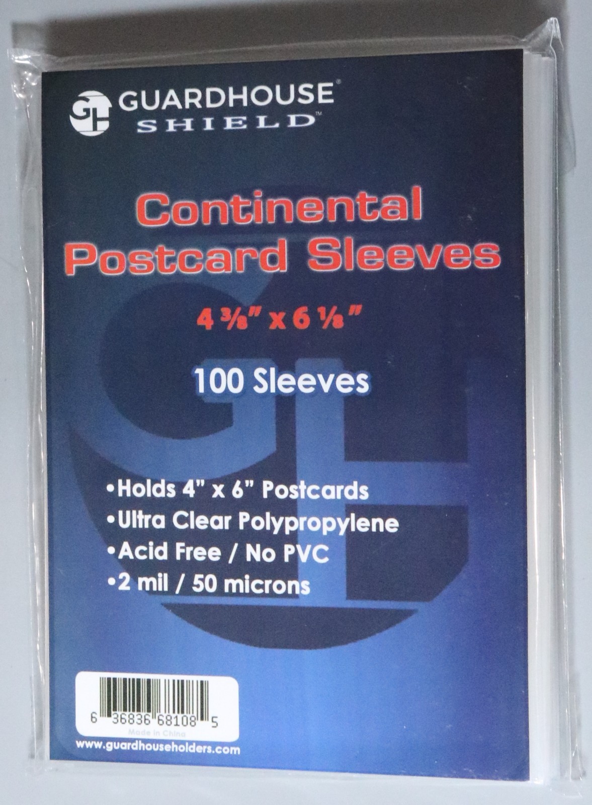 100 Postcard Photo Continental 4 x 6 Sleeves Polypropylene Acid Free Guardhouse