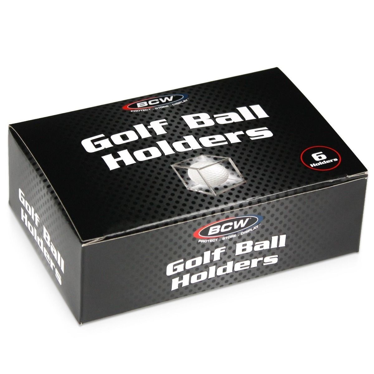 6 BCW Golf Ball Display Cases Clear Plastic 2 Part Cube Square Holder Autograph