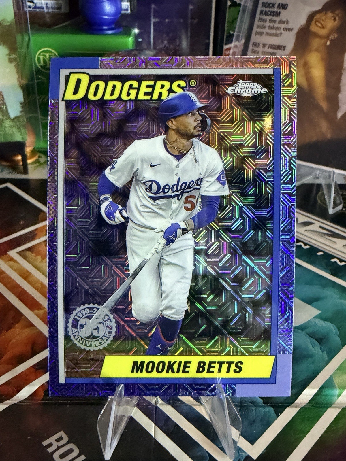 Mookie Betts 2025 Topps Series 1 1990 Silver Pack Mojo #T90C-81 Dodgers