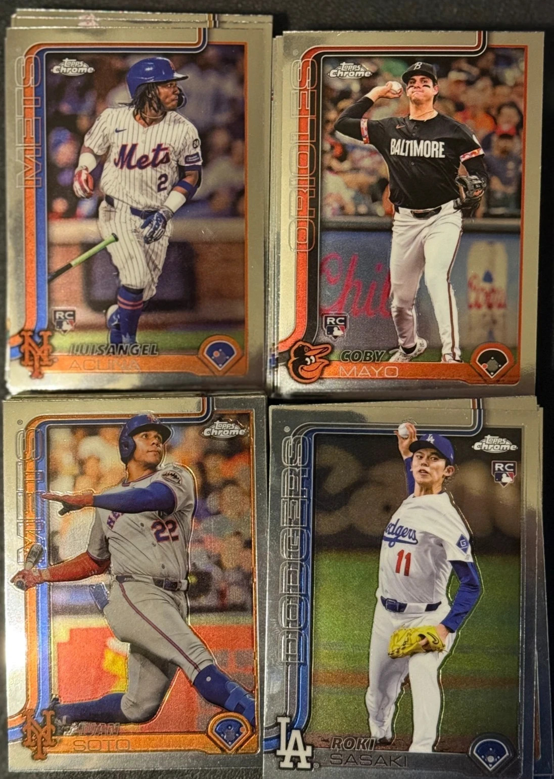 2025 Topps Chrome Baseball Base Cards #1-300 – You Pick / Complete Your Set