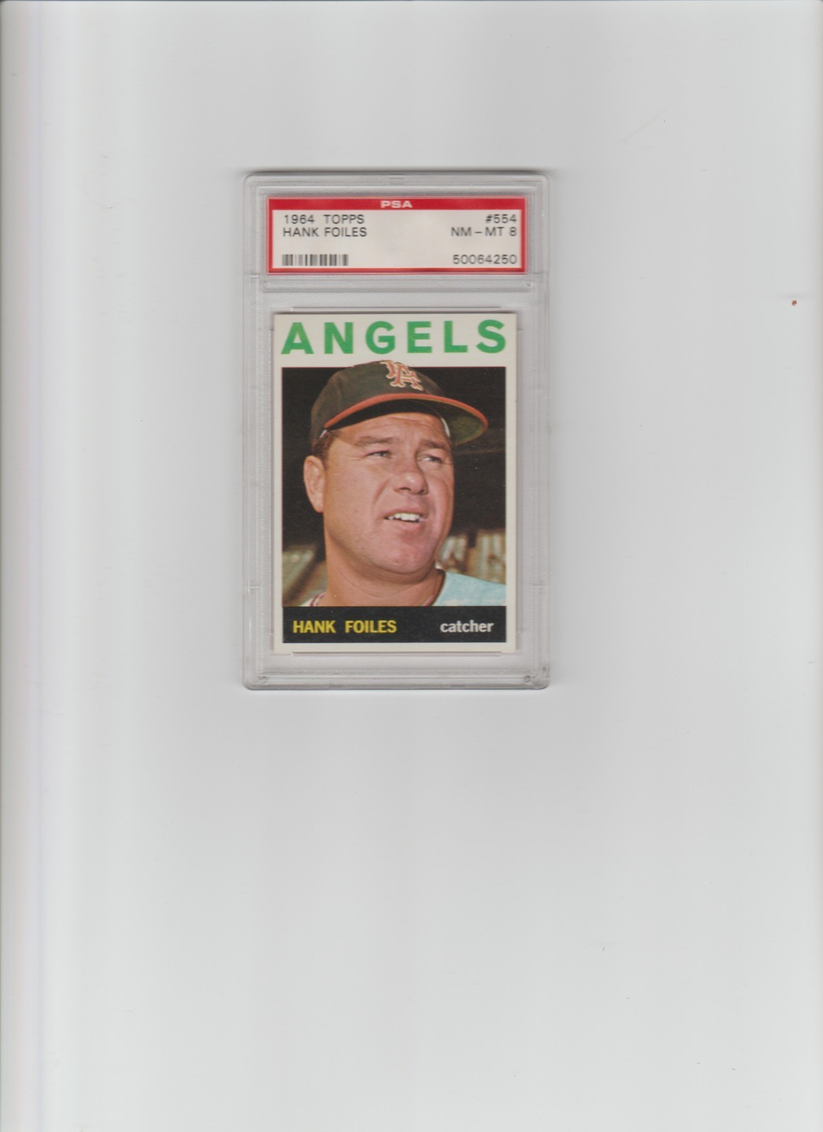 1964 Topps Hank Foiles # 554 PSA 8 NM-MT High Series Nicely centered NQ