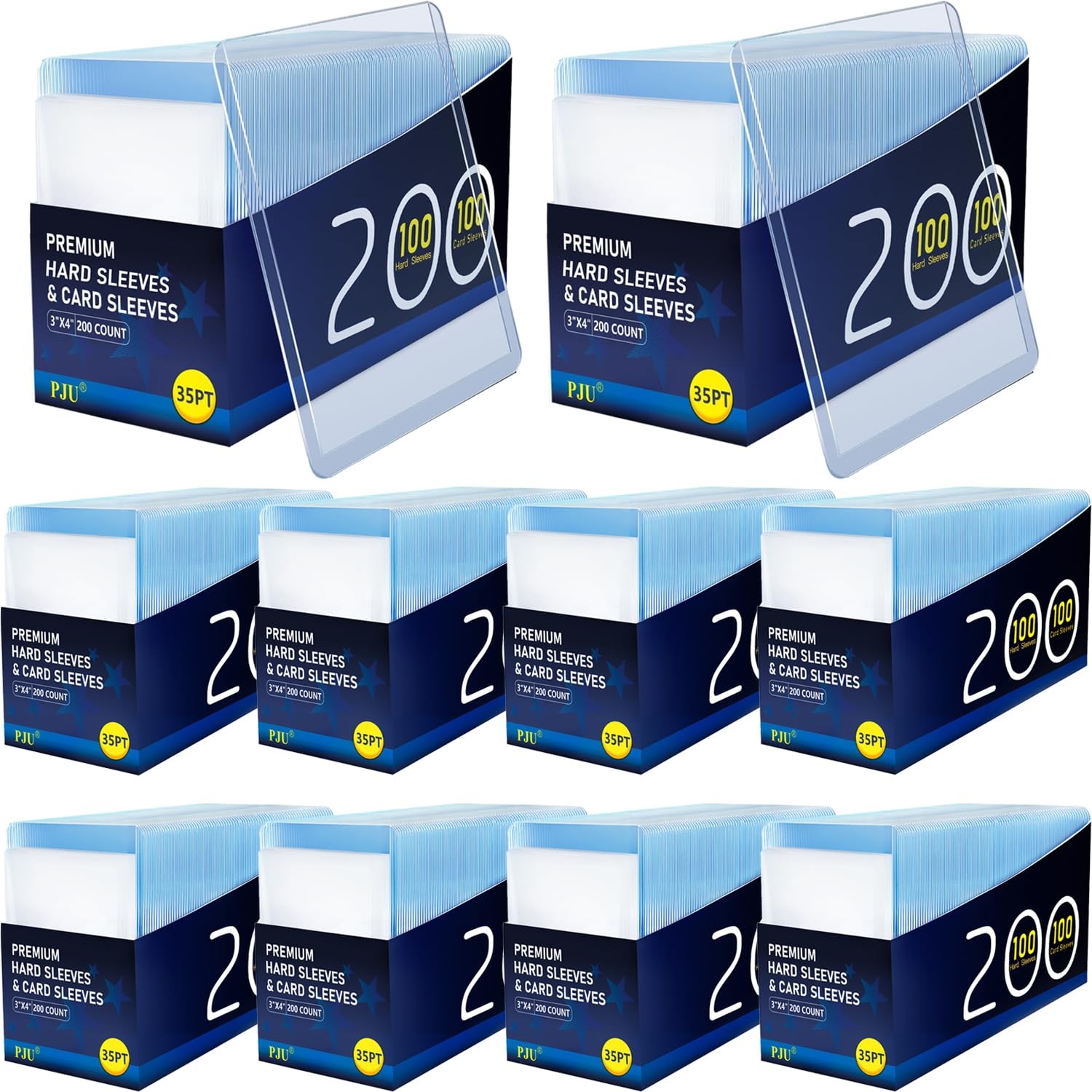 2000 Hard Plastic Card Sleeves, Premium Baseball Card Protectors, 3″x 4″ Trad…
