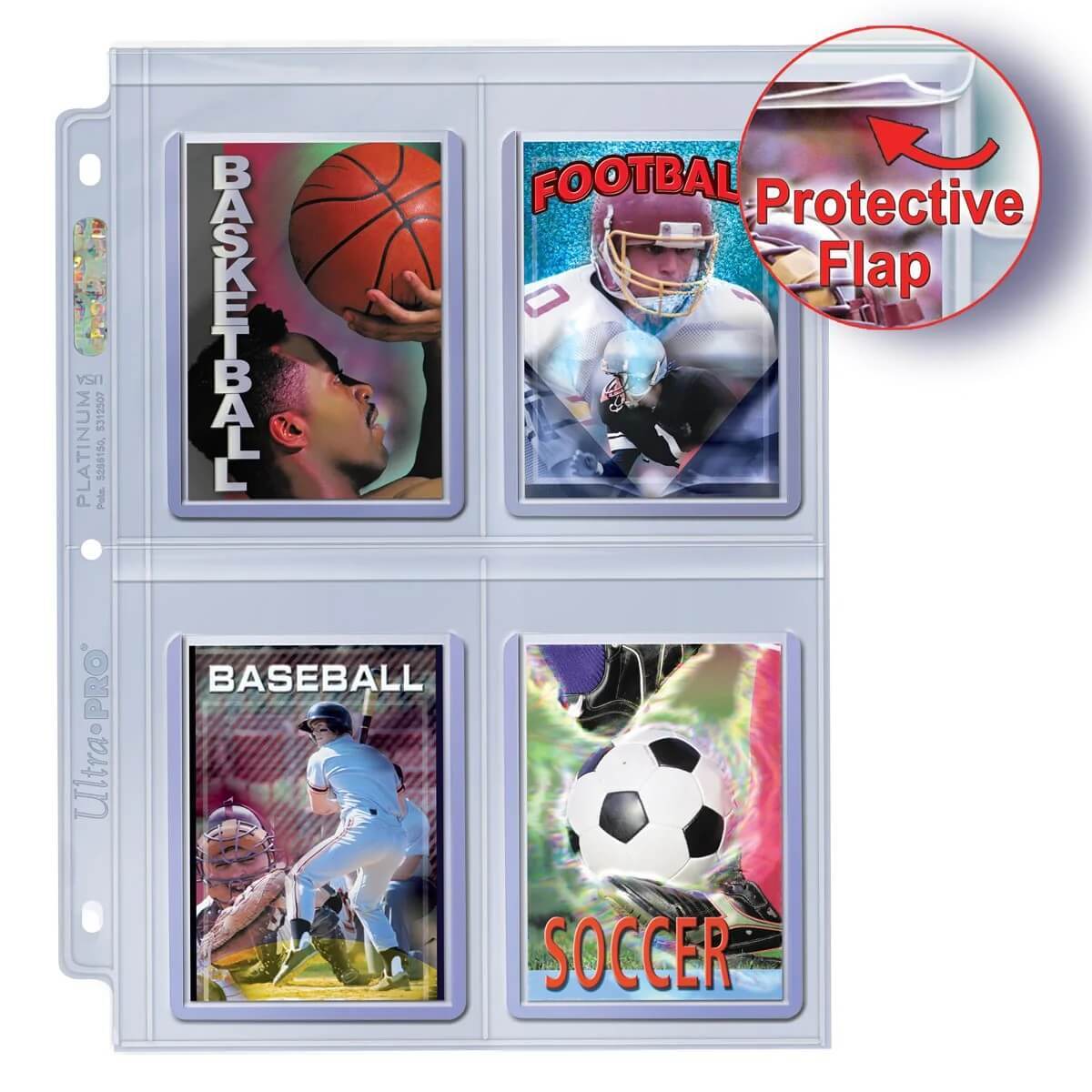 (10) Ultra Pro Toploader Size 4-Pocket Secure Pages – For Trading Card Binders