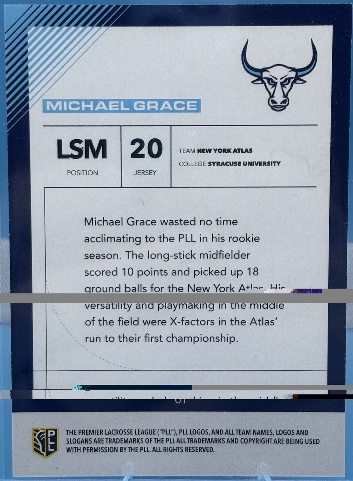 2026 PLL – Fieldside II – Michael Grace (RC) Blue Parallel 65/99