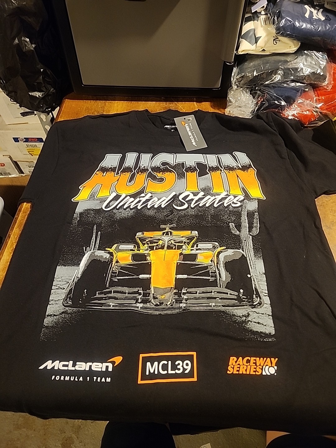 McLaren F1 Men’s Black Formula 1 Racing Team Austin TX Shirt Sz Med Brand New $