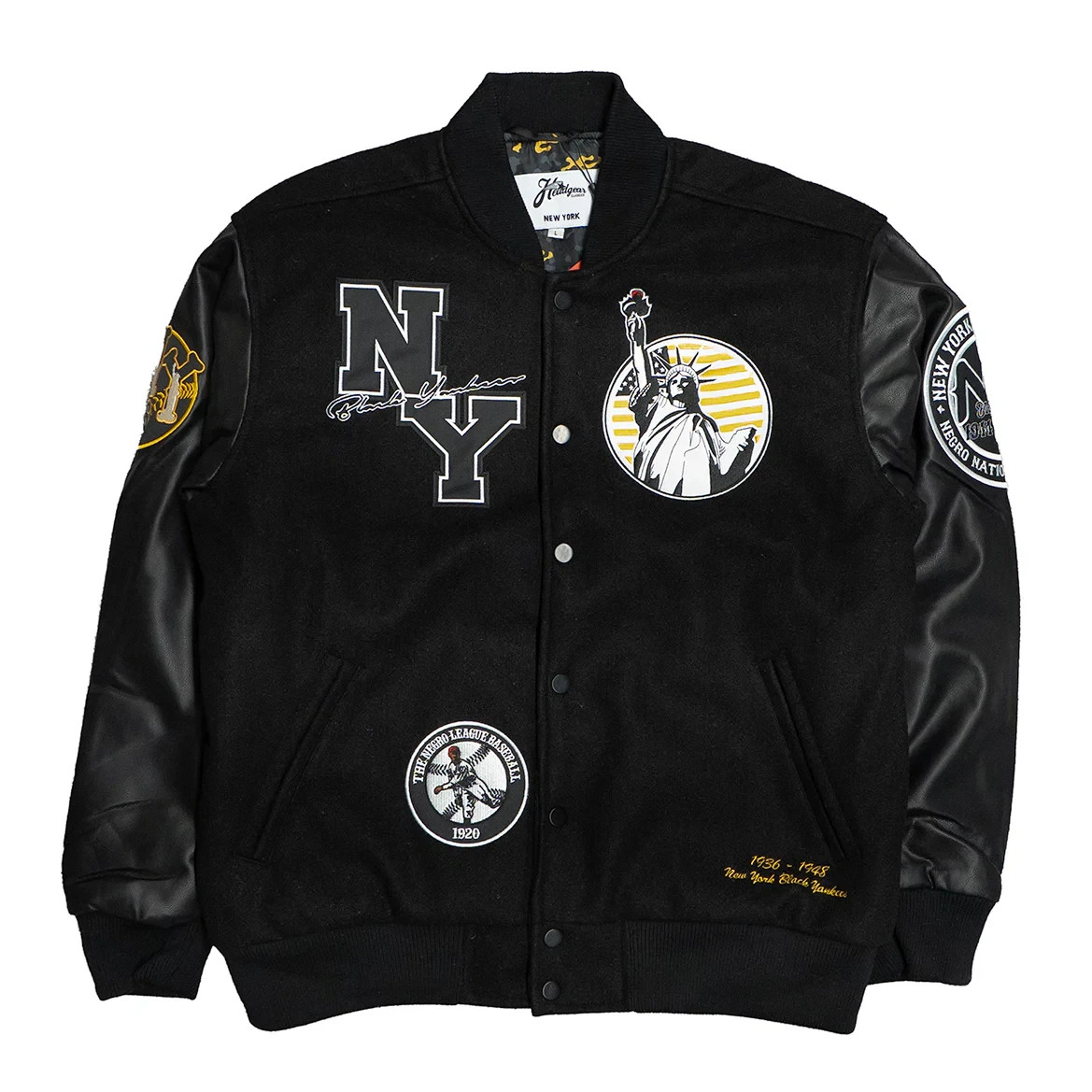 Headgear Classics Jacket Negro League New York Black Yankees Varsity Mens XLarge