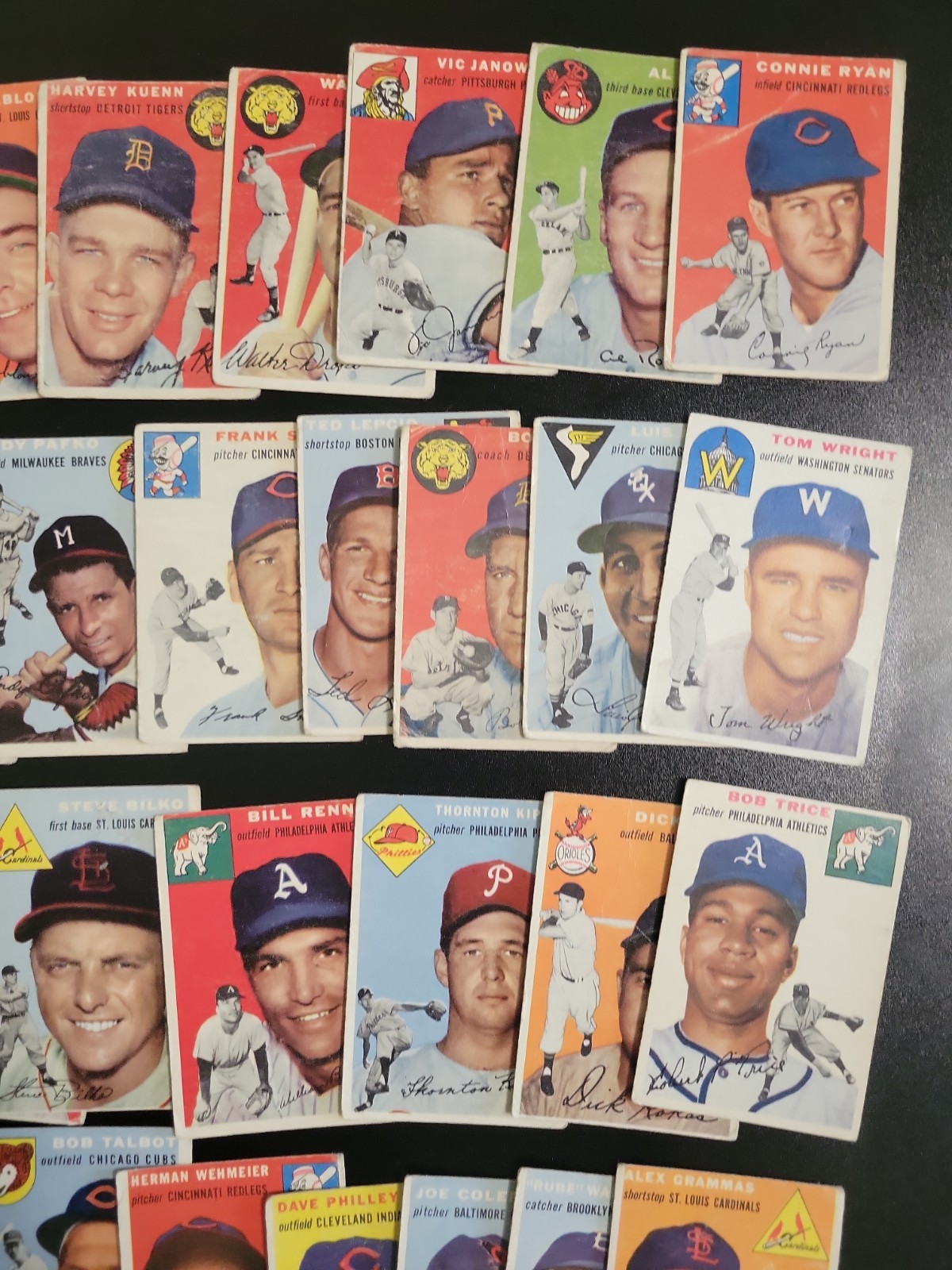 1954 Topps Baseball Card Lot – 43 Different Cards – W/ Hank Sauer and Gene Smith