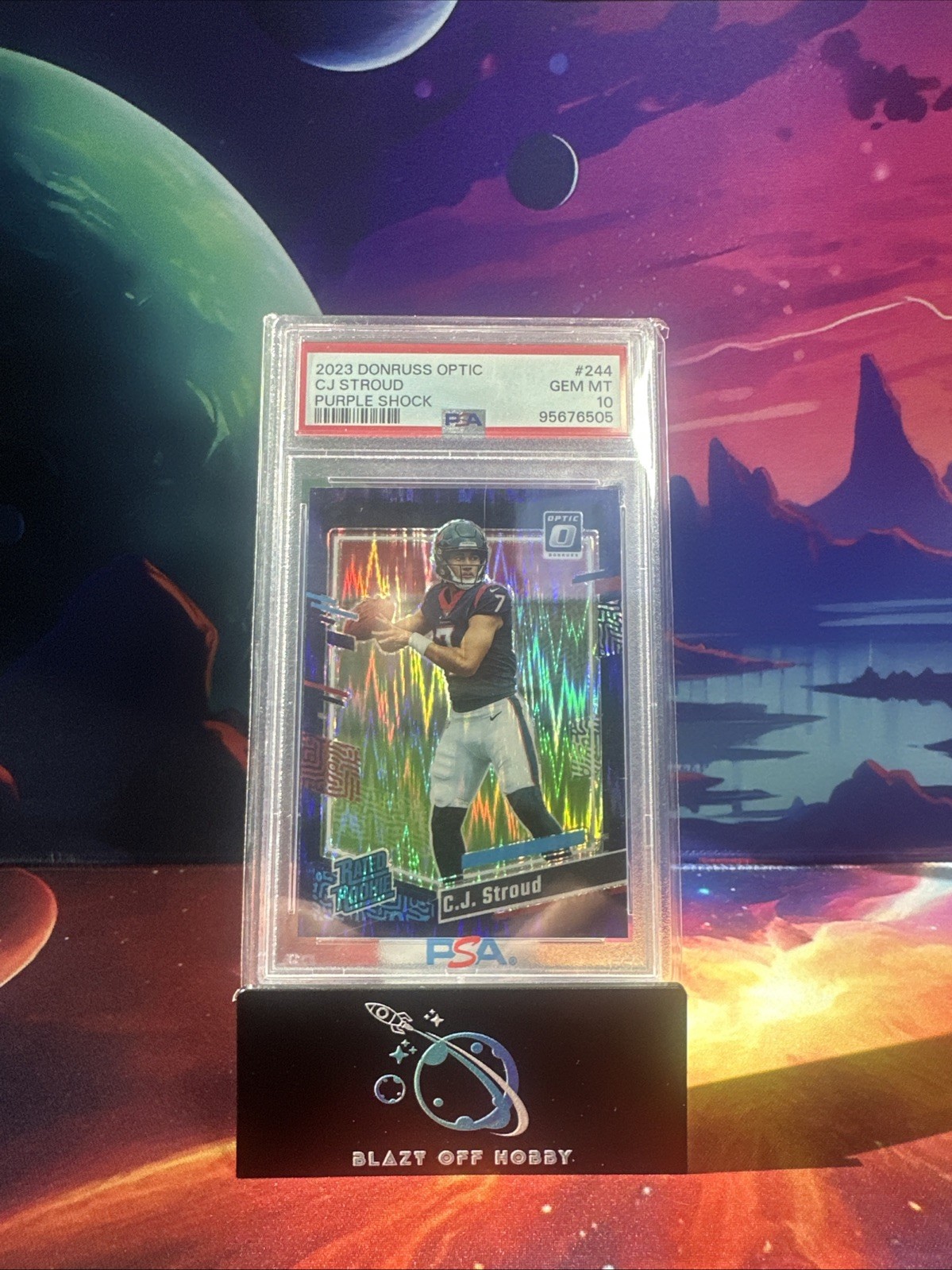 2023 Panini Donruss Optic – Rated Rookie C.J. Stroud Purple Shock Prizm (RC)