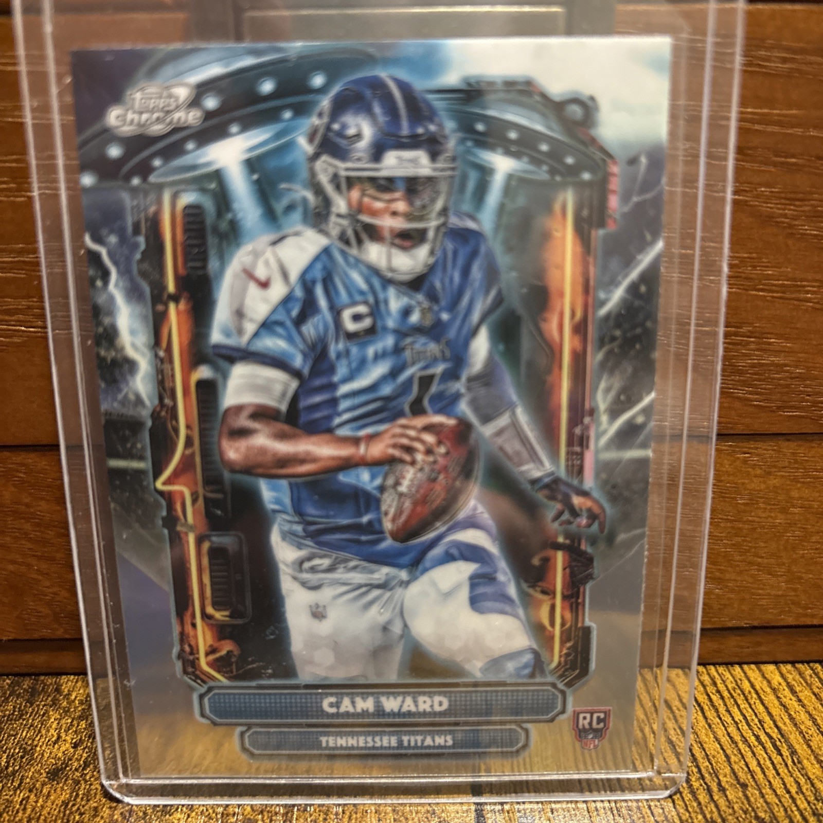2025 Topps Chrome Cosmic Football Cam Ward ET-1 Extra Terrestrial Refractor