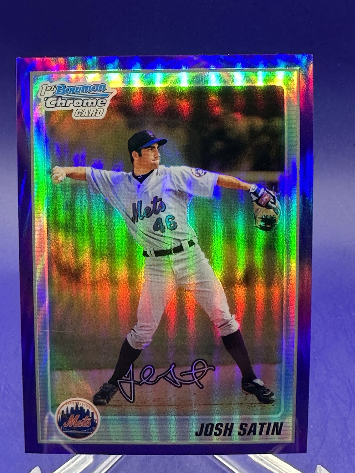 JOSH SATIN 2010 Bowman Chrome PURPLE REFRACTOR ROOKIE #795/899 (#BCP209) – NM/MT