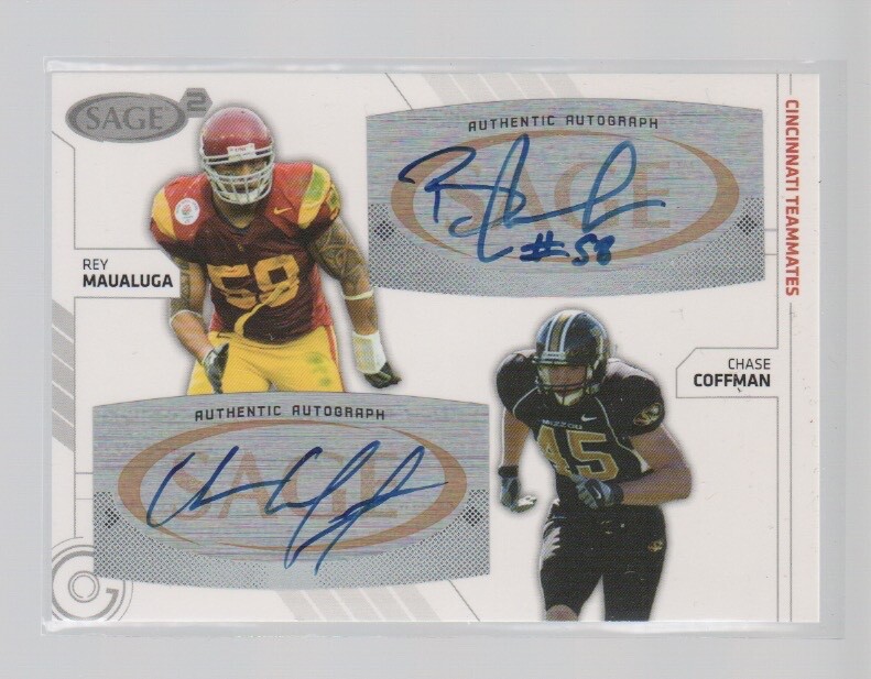 REY MAUALUGA / CHASE COFFMAN 2009 SAGE DUAL ROOKIE AUTO CARD #SA-33