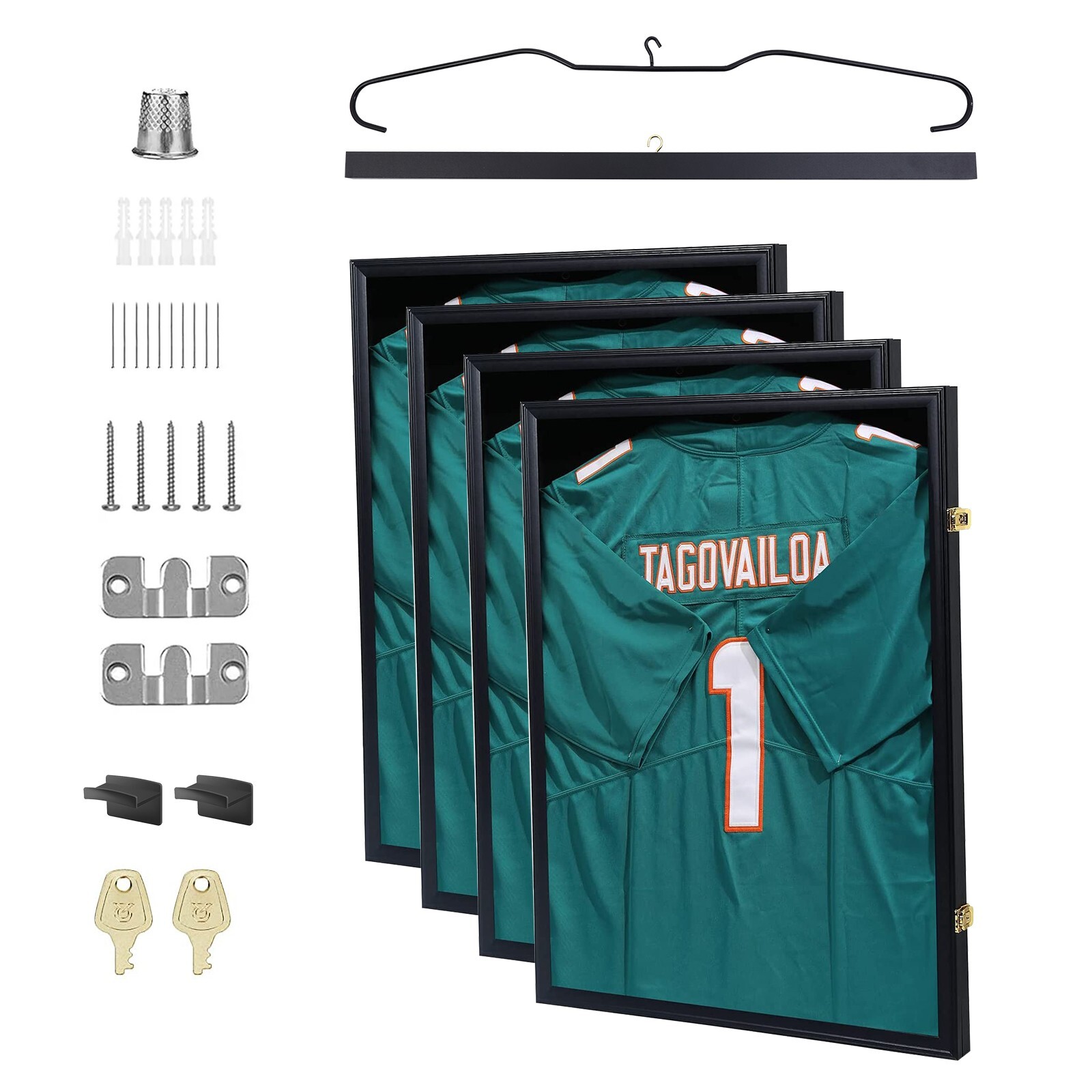 Jersey Frame Display Case, Large Shadow Box, Sports Jersey Display Case set of 4