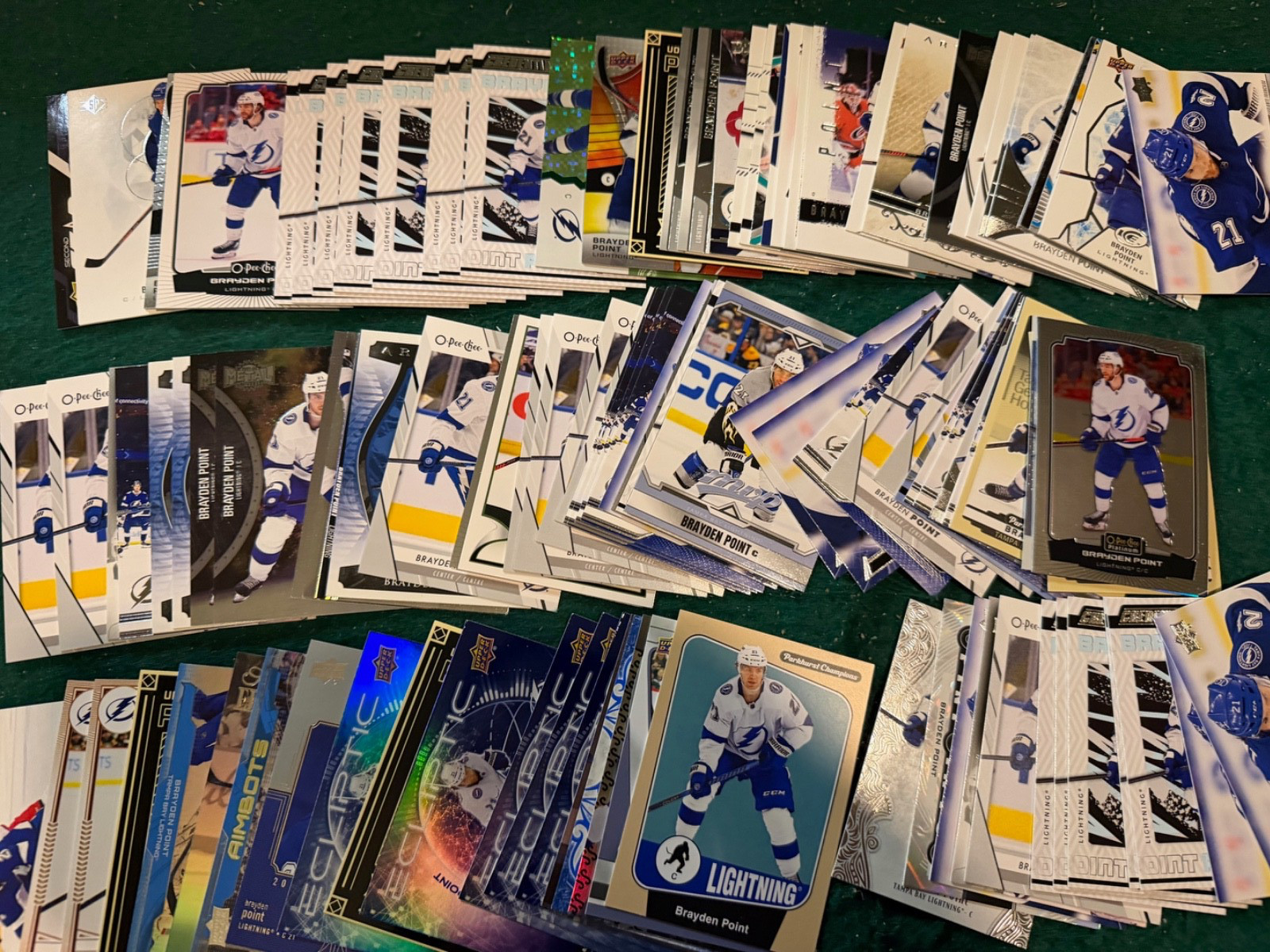 Huge Lot of Brayden Point Hockey Cards: 200-Count Box 70% Full!