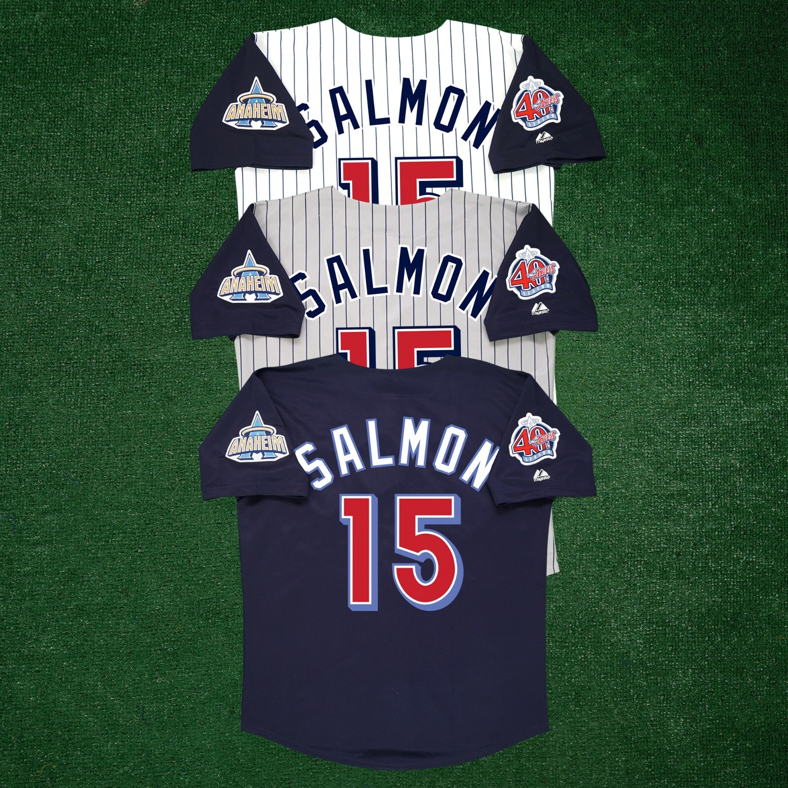 Tim Salmon 2000 Anaheim Angels Men’s Home/Road/Alt Jersey w/ 40th Patch