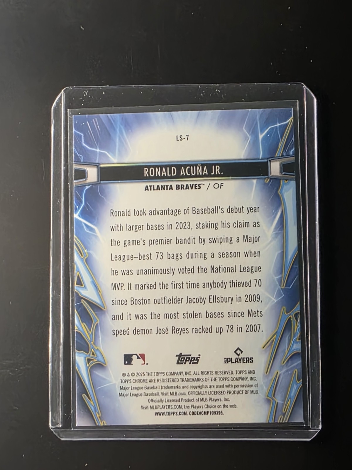 2025 Topps Chrome Cosmic #LS-7 Ronald Acuna Jr. Light Speed