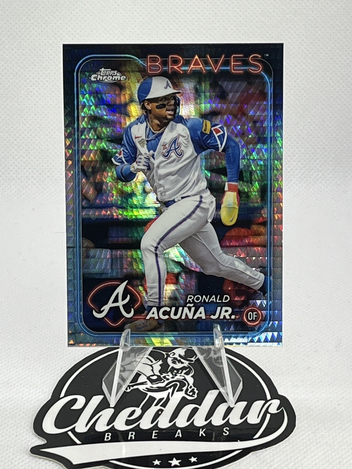 2024 Topps Chrome Ronald Acuna Jr Prism Refractor #250 Atlanta Braves