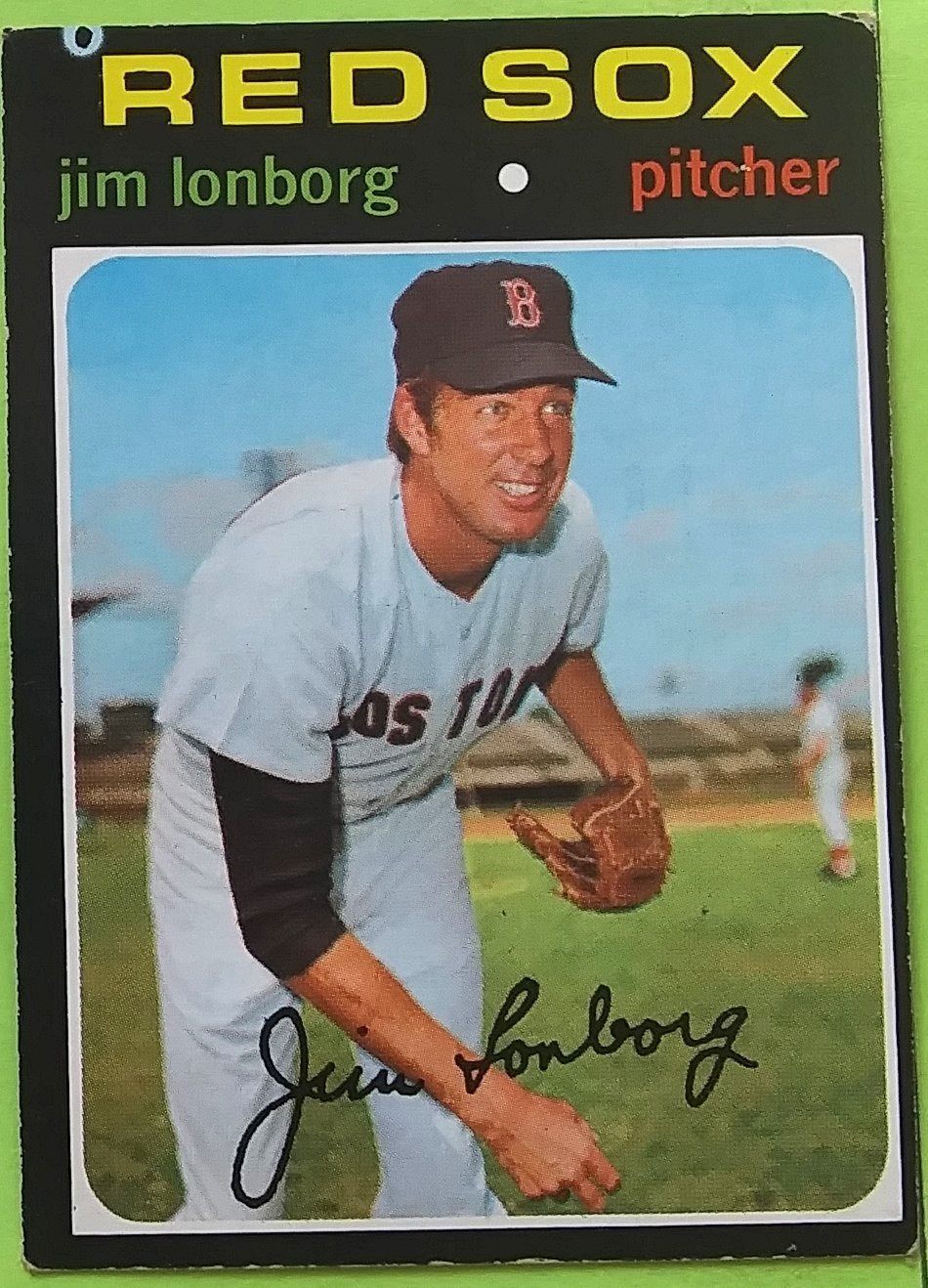 1971 Topps #577 Jim Lonborg Baseball Card (Boston Red Sox) (2)