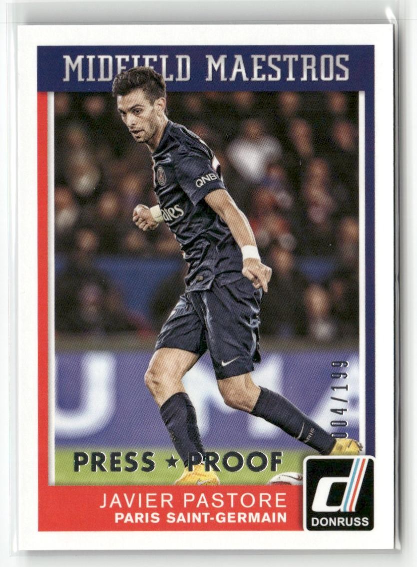 2015 Donruss #13 Javier Pastore Midfield Maestros Silver Press Proof