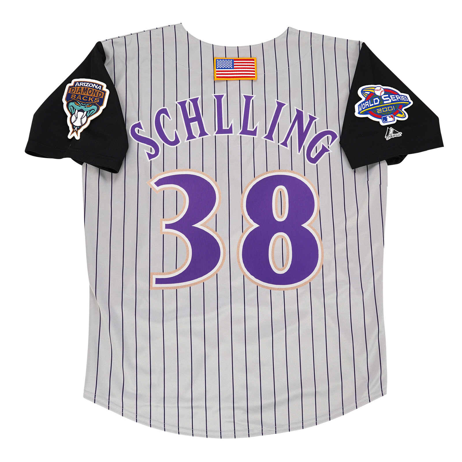 Curt Schilling 2001 Arizona Diamondbacks Grey Road World Series Men’s Jersey