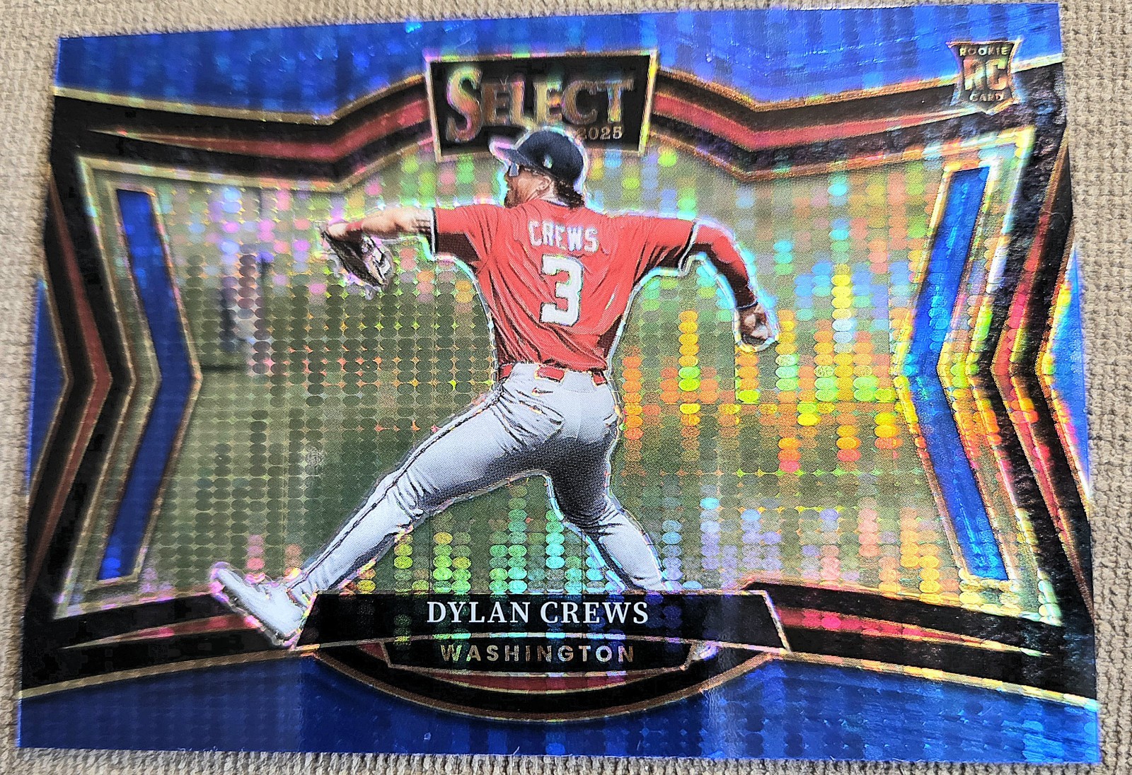 2025 Panini Select Dylan Crews RC /99 Blue Pulsar Prizm Diamond Level