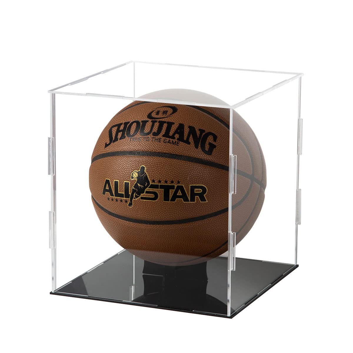 Basketball Display Case Clear Acrylic Glass Cube Assemble Countertop Soccer F…
