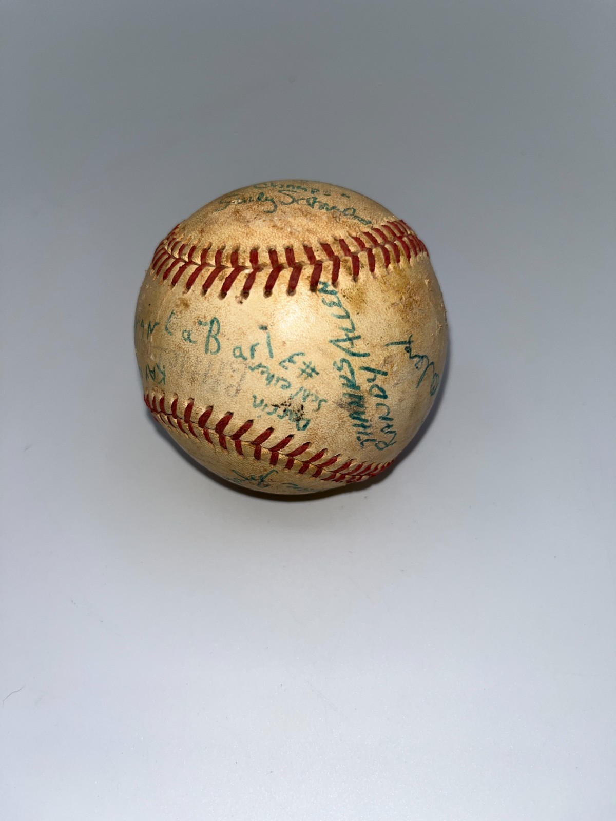 Vintage Era Unknown Team Players Signed Baseball Ball