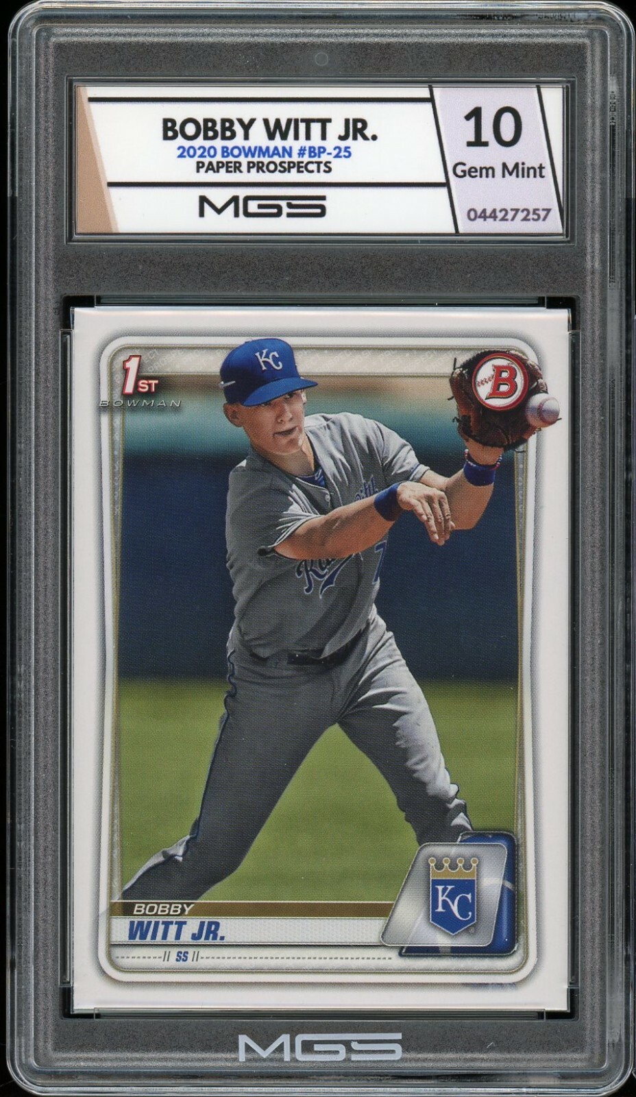 2020 Bowman Prospects #BP-25 Bobby Witt Jr Rookie Card Graded 10 MGS Gem MINT RC