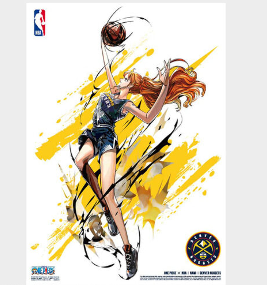 ONE PIECE x NBA Mini Poster Set 10 Sheets Limited Japan Official New